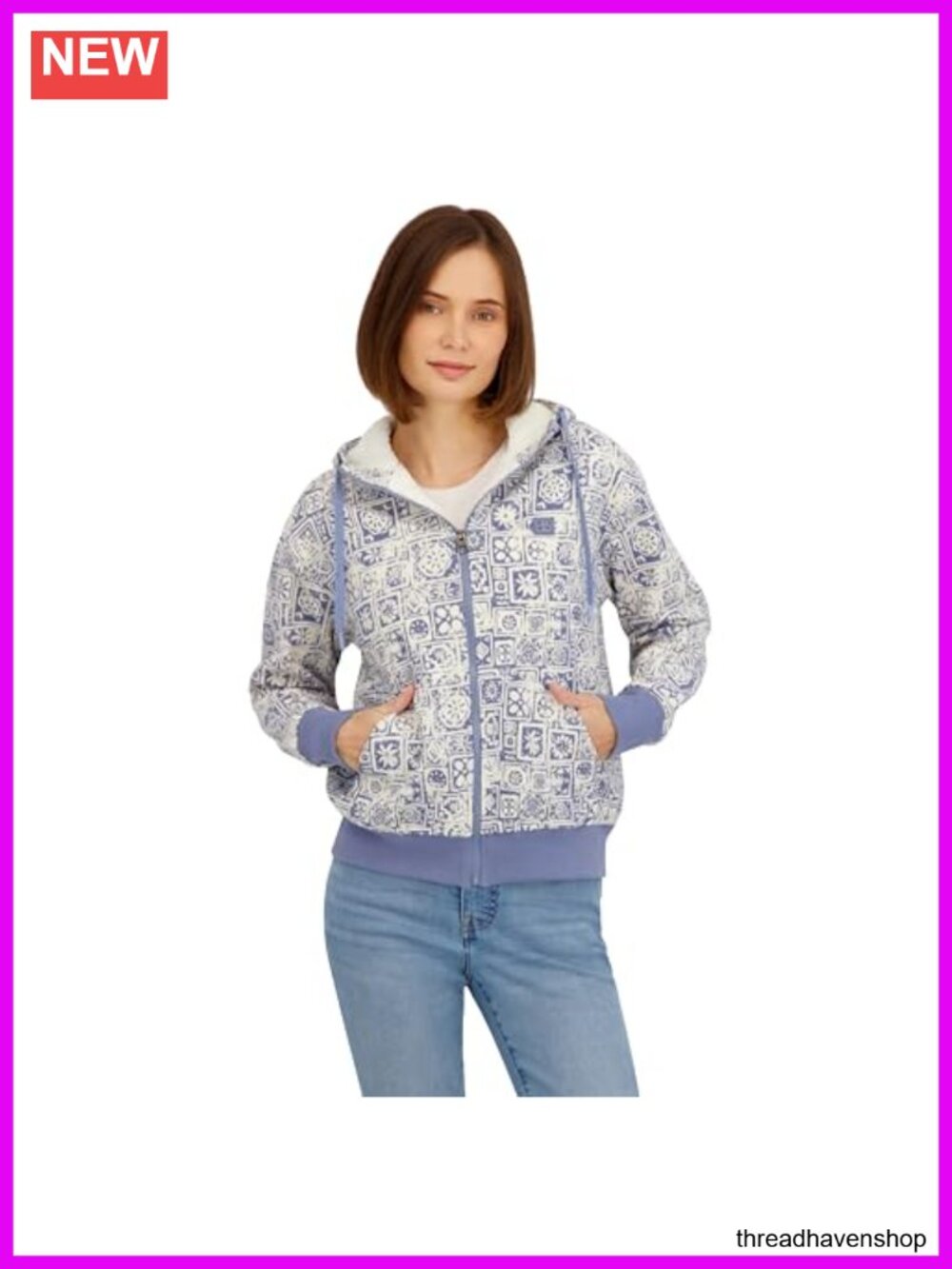 Full Zip Oversized Sherpa Lined Hoodie Jacket